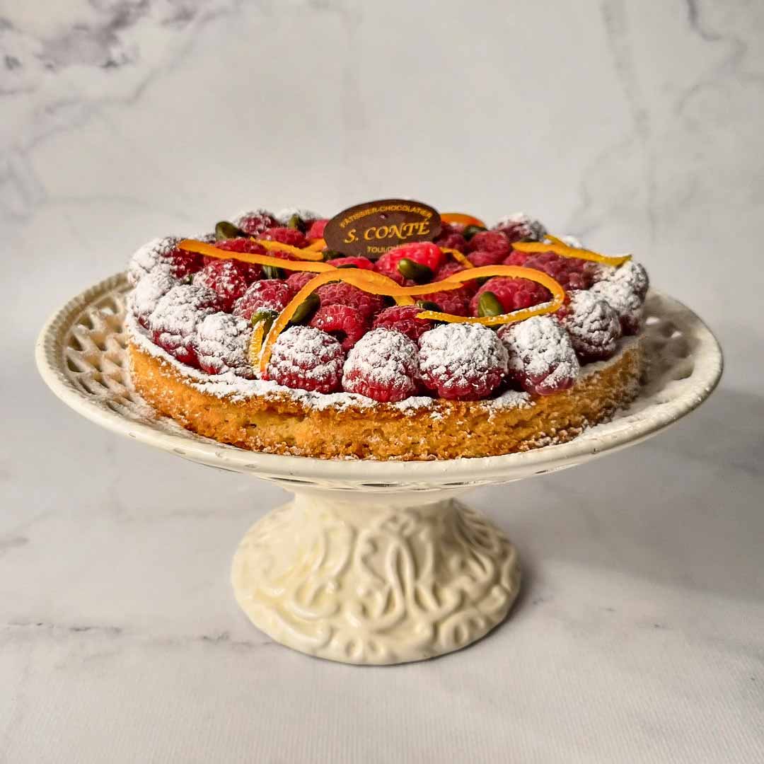 Sablé breton et framboises