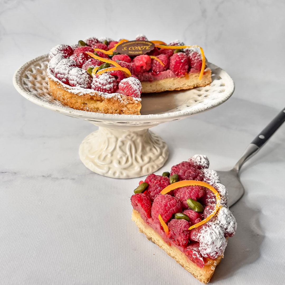 Sablé breton et framboises